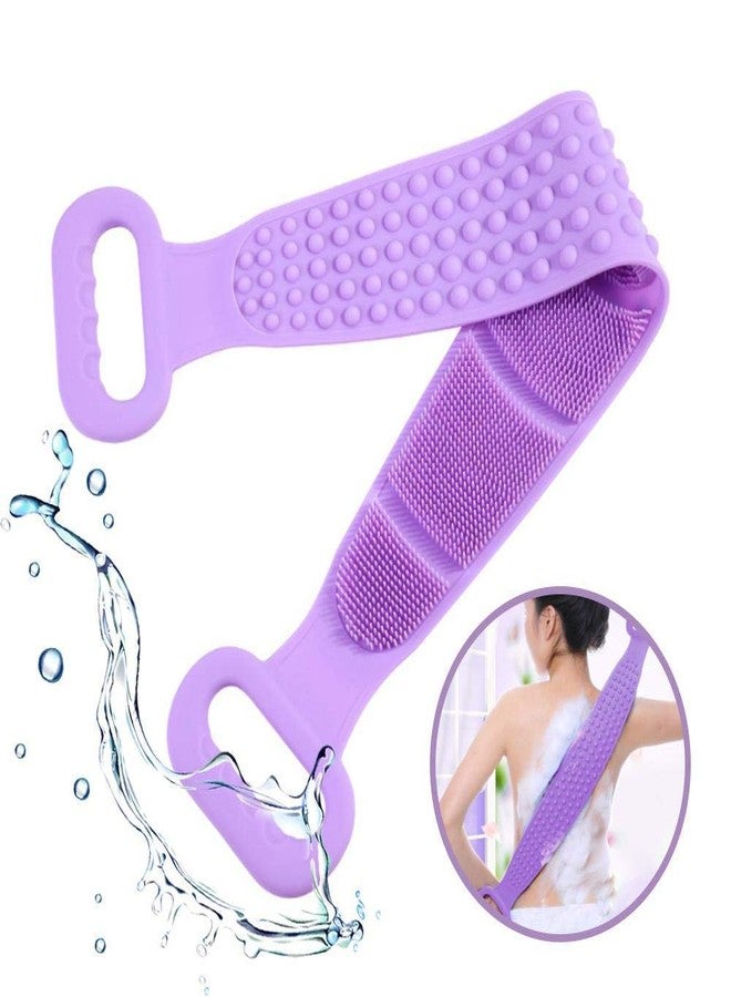 LOMESH Silicone Body Scrubber - Exfoliating Loofah for Pampering Yourself - Bath Body Brush with Soft Tips - Silicone Shower Scrubber for Your Back Mud - Silicone Body Sponge for Bathing (Purple) - Image 2