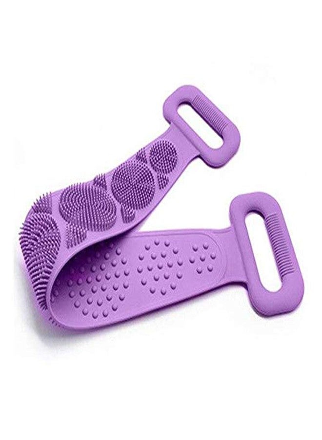 LOMESH Silicone Body Scrubber - Exfoliating Loofah for Pampering Yourself - Bath Body Brush with Soft Tips - Silicone Shower Scrubber for Your Back Mud - Silicone Body Sponge for Bathing (Purple) - Image 1