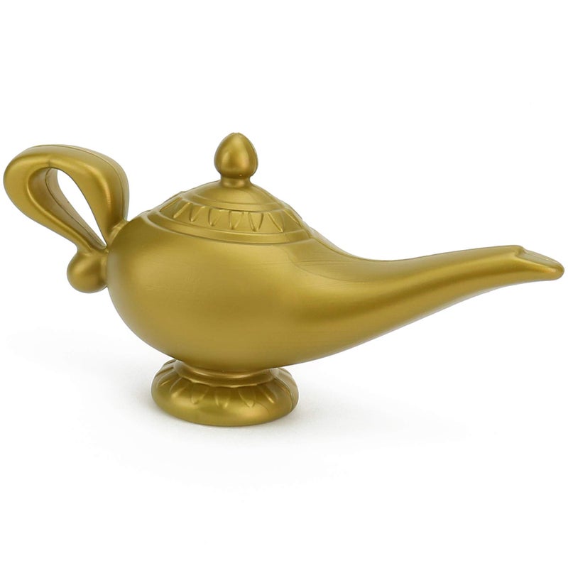 Skeleteen Arabian Genie Oil Lamp - Aladdin's Gold Magic Genie Lamp Costume Accessory - 1 Piece - Image 1