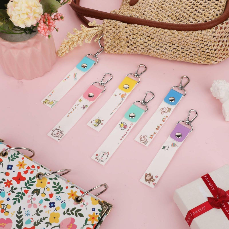 Trinkrittey 6 Pcs Personalized Name Tag Hooks for Kids Child ID Tags Backpack Name Tag Daycare Name Label Hooks for Backpacks Water Bottle (Cute Style) - Image 4