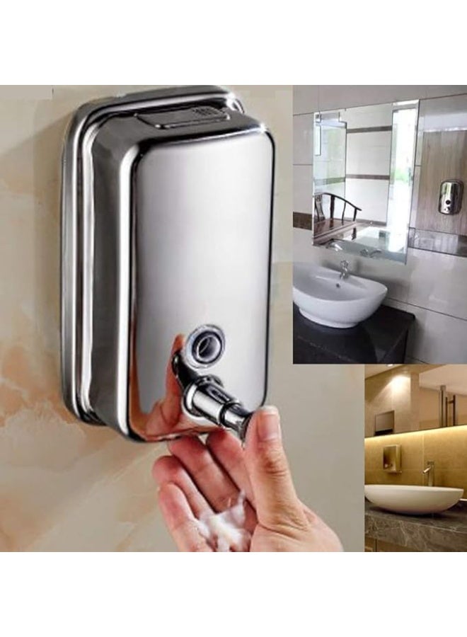 WALL MOUNTED STAINLESS STEEL SOAP DISPENSER 500ML - Image 1