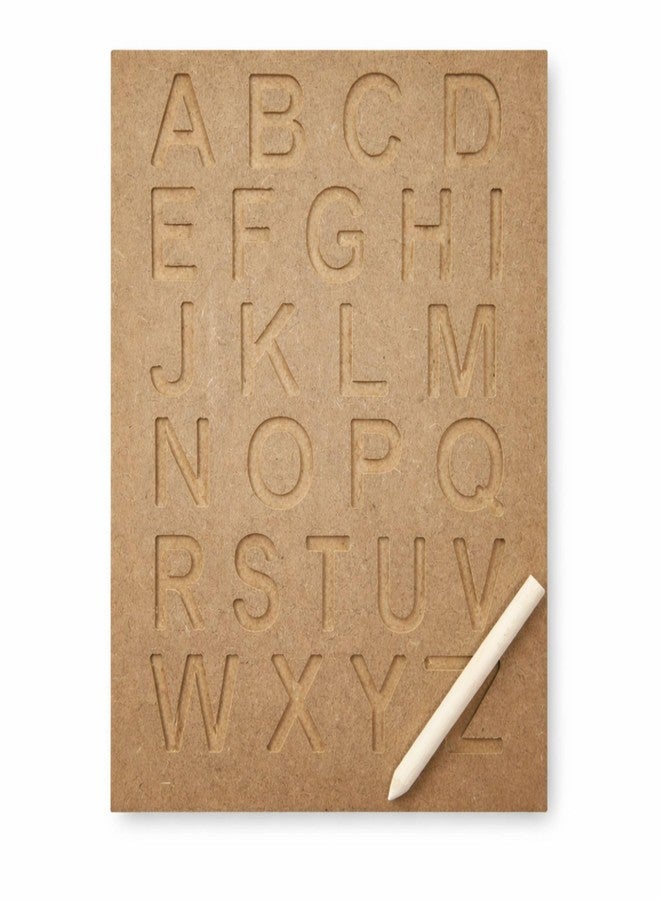 Maskeen Wooden Colourful Alphabets Puzzle Toy Tray for Kids with knobs Featuring 3D Shapes - Image 1