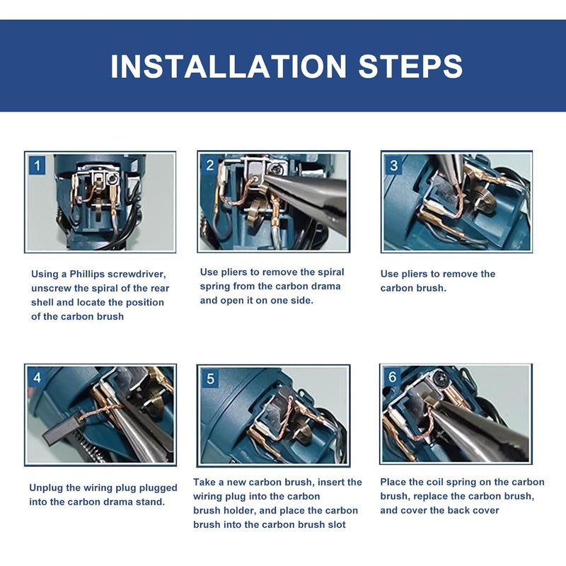 ECSiNG 4Pcs Motor Carbon Brushes with Copper Sheets - Compatible with Bosch - Image 3