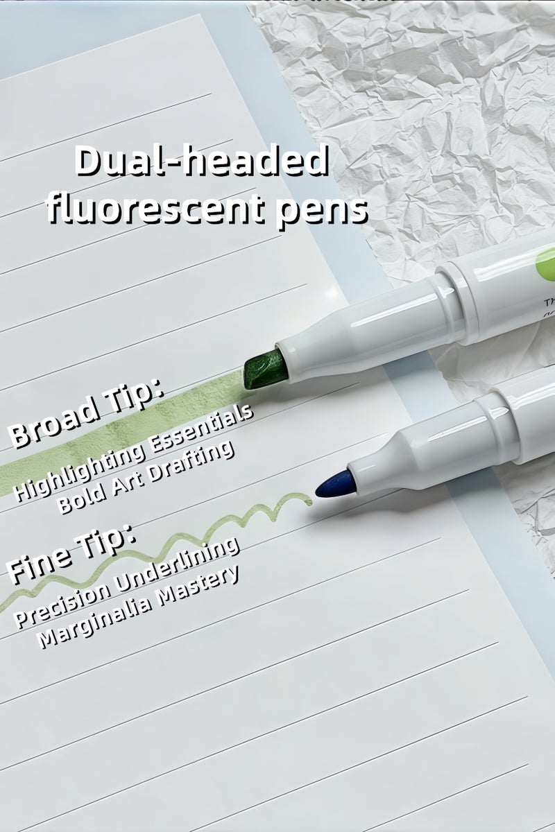 نيو أقلام هاي لايت مزدوجة النهايات (مدببة + عريضة) - 5 ألوان متنوعة - عبوة 5 قطع - Image 4