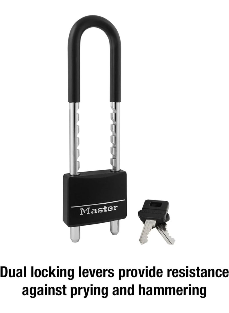 Master Lock Master Lock 527D Adjustable Shackle Padlock with Key, Black  - Image 2
