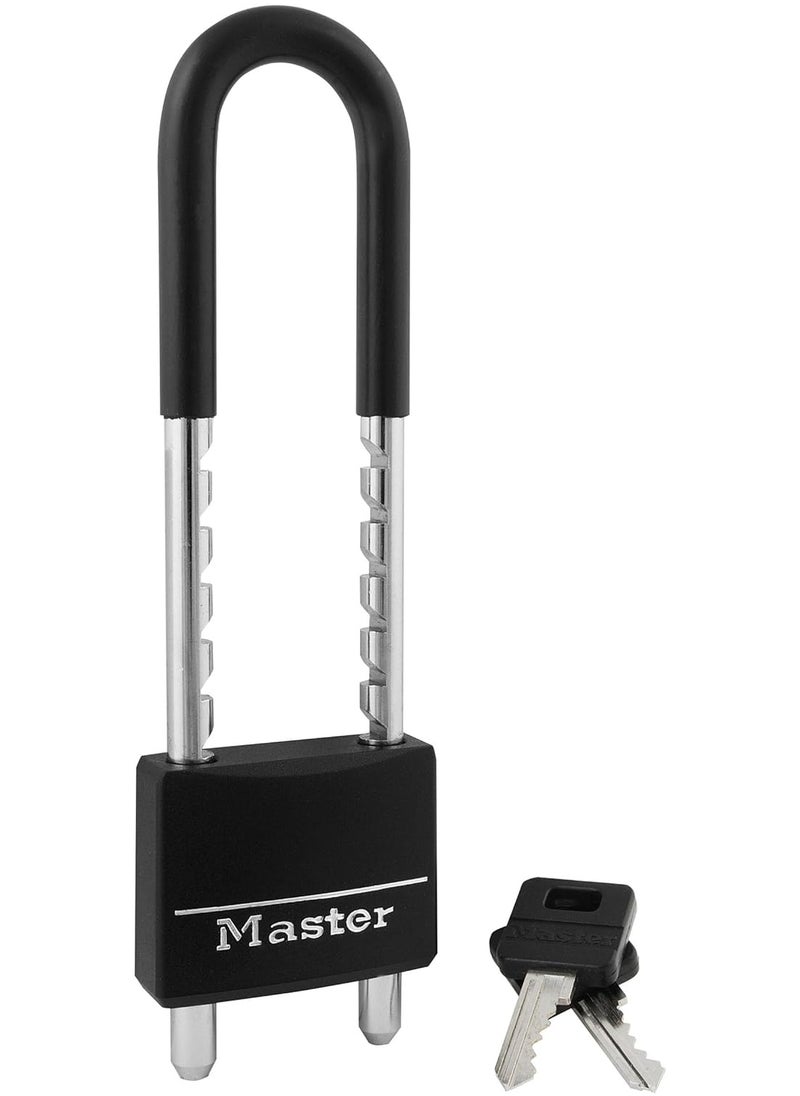 Master Lock Master Lock 527D Adjustable Shackle Padlock with Key, Black  - Image 1