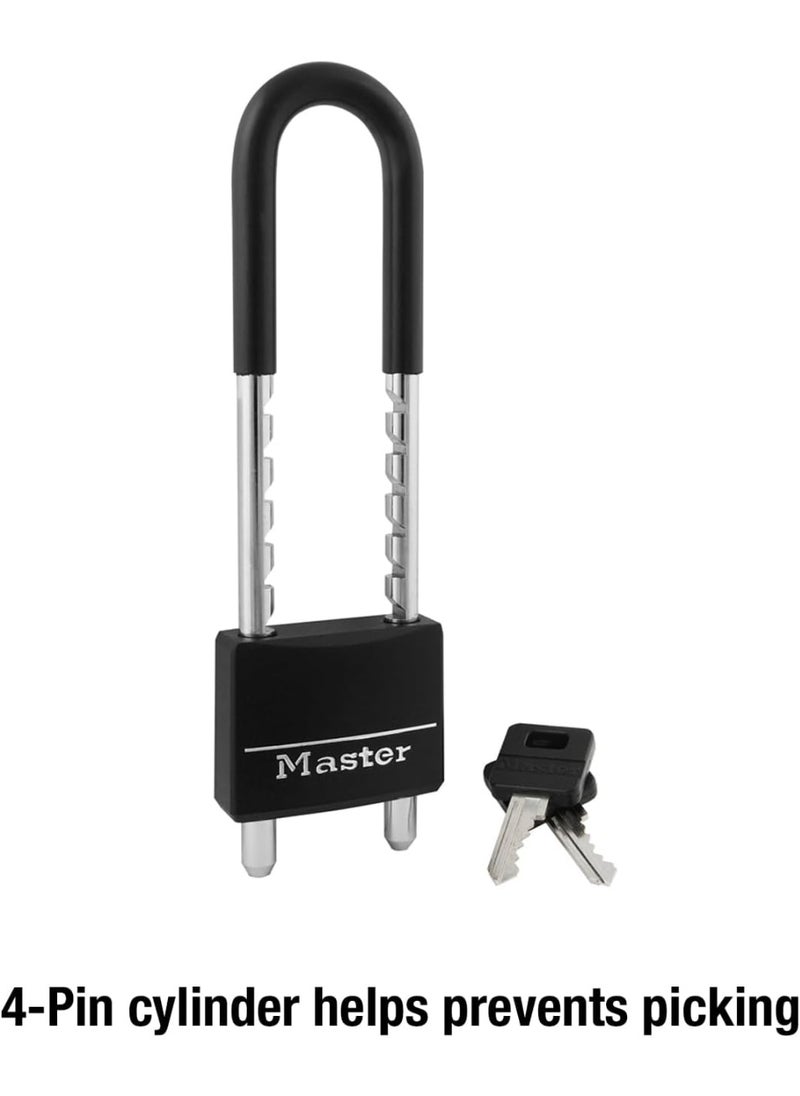 Master Lock Master Lock 527D Adjustable Shackle Padlock with Key, Black  - Image 3