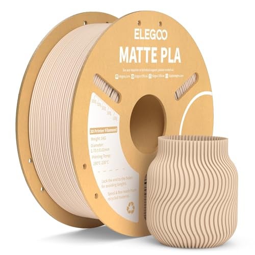 ELEGOO Matte PLA Filament Beige 1KG 175mm 3D Printer Filament Dimensional Accuracy 002mm 1kg Carboard Spool 22lbs for Most FDM 3D Printers - Image 1