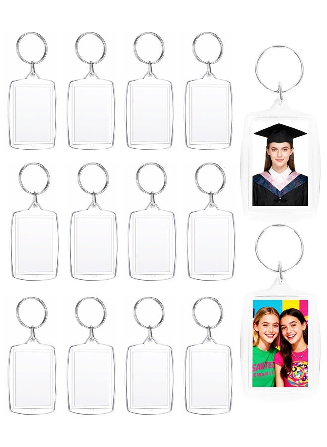 12 فراغ الأكريليك الفارغة مفاتيح الصور، صورة شفافة مفاتيح إدراج، DIY الحرف الهدايا Photocard Holder - Image 1