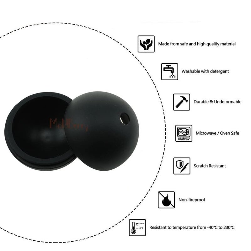 MoldBerry Ice Ball Mould Combo Single Cavity Sphere Flexible Silicone Ice Ball Moulds Round Big Size for Freezer Whiskey 65 x 65 x 71 Cm Pack of 2 Multi Color - Image 4