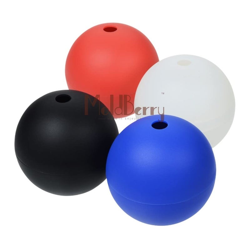 MoldBerry Ice Ball Mould Combo Single Cavity Sphere Flexible Silicone Ice Ball Moulds Round Big Size for Freezer Whiskey 65 x 65 x 71 Cm Pack of 2 Multi Color - Image 5