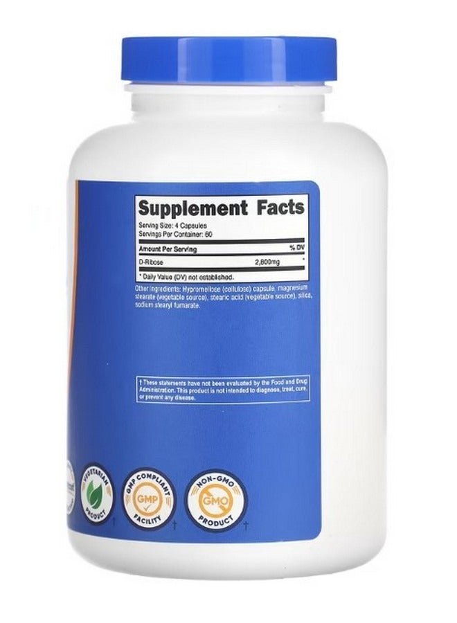 Nutricost D Ribose 2800 Mg 240 Capsules 700 Mg Per Capsule - Image 2