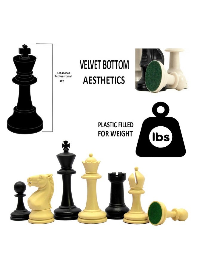 StonKraft - StonKraft - Tournament Chess Pieces (with Two Extra Queens) Chessmen Staunton Coins (3.75" Inch King Height) - 650 Grams - Image 1
