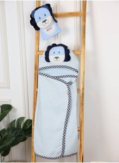 FUN MOMENT Cute Baby Towel with Mitten with Cute Designs for Newborn Baby Hooded Baby Towel  - Image 1