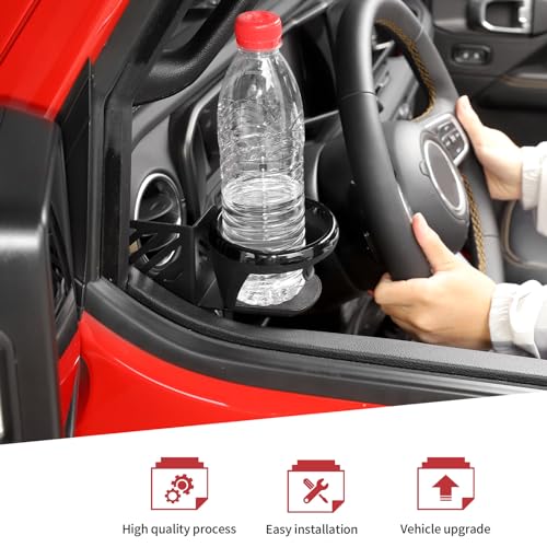 JeCar Front Door Cup Holder Fit for 20182024 2025 Up Jeep Wrangler JL JLU Gladiator JT Driver Side - Image 3
