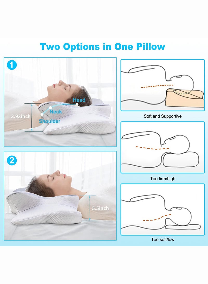 Jomoo Cervical Pillow for Neck and Shoulder, Memory Foam Neck Pillow, Upgraded Ergonomic Orthopedic Neck Support Pillow for Back Side Stomach Sleeping, Premium Contour Bed Pillow with Washable Cover  - Image 3