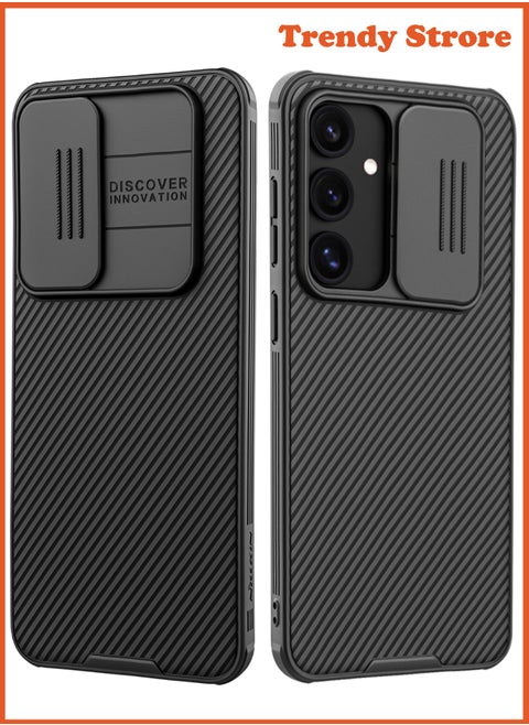 جراب لهاتف Samsung Galaxy S24 FE مصنوع من مادة TPU المقاومة للصدمات مع وسادة هوائية، وغطاء منزلق لحماية عدسة الكاميرا، وغطاء خلفي رفيع مضاد لبصمات الأصابع
