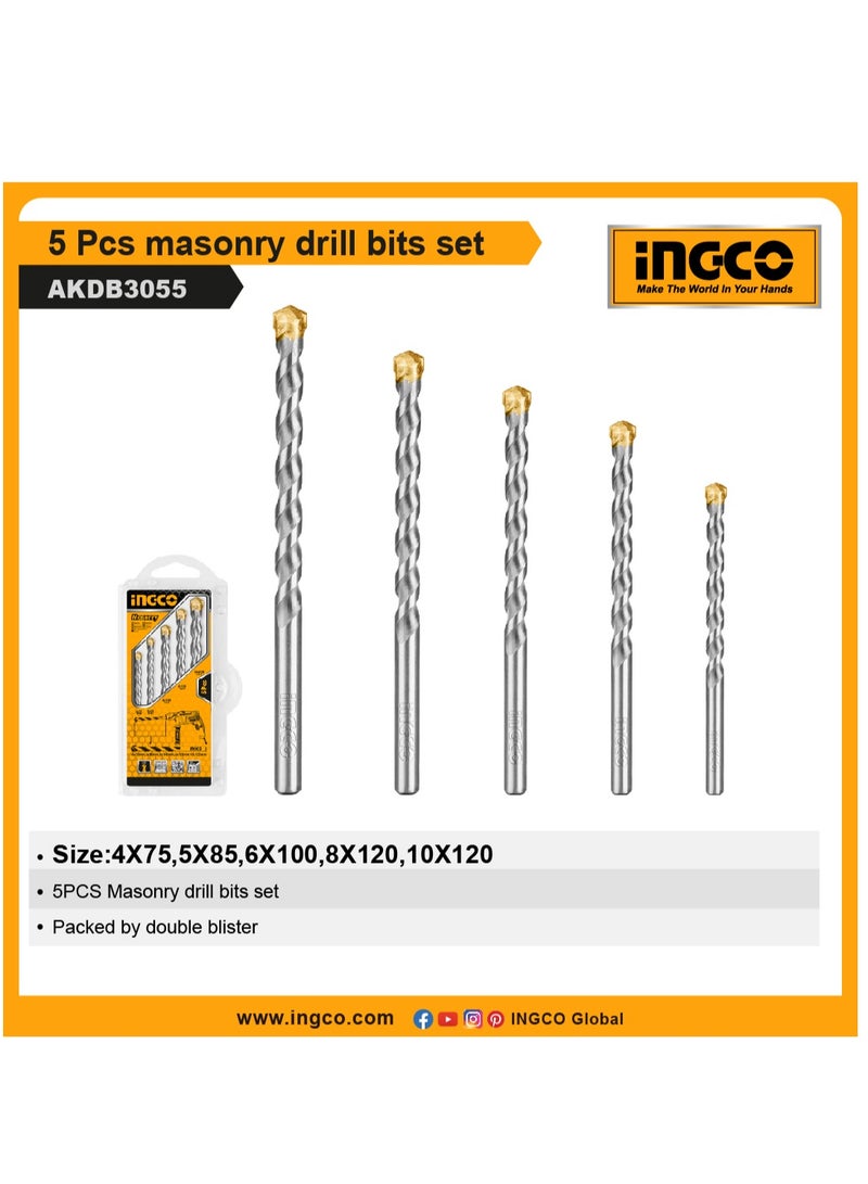 إنجكو مجموعة مثاقب الجدران من إنكو، 5 قطع – AKDB3055 - Image 2