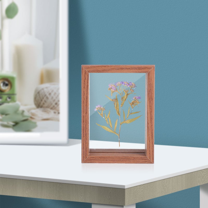 1Pc Double Sided Glass Picture Frame Transparent Specimen Clip Photo Frame - Image 1
