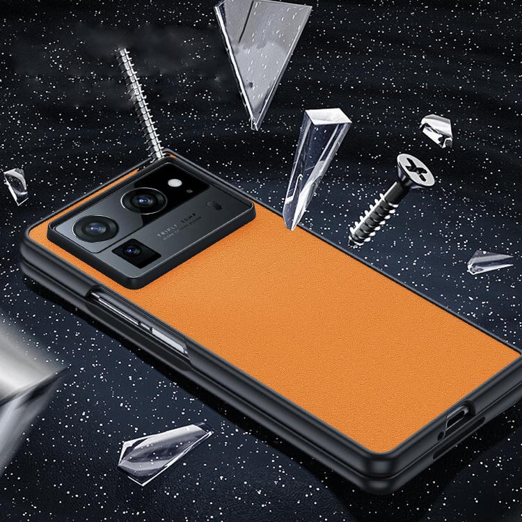 erorex For Tecno Phantom V Fold Ultra-thin Plain  Leather Phone Case(Green) - Image 3