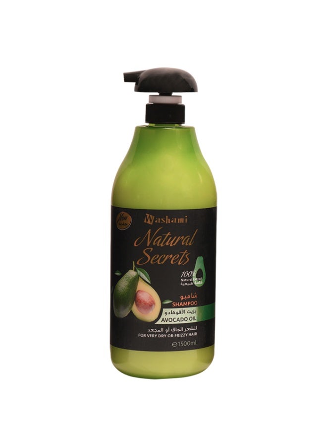 Washami Shampoo with Avocado Oil for Dry or Curly Hair 1500ml - Image 2