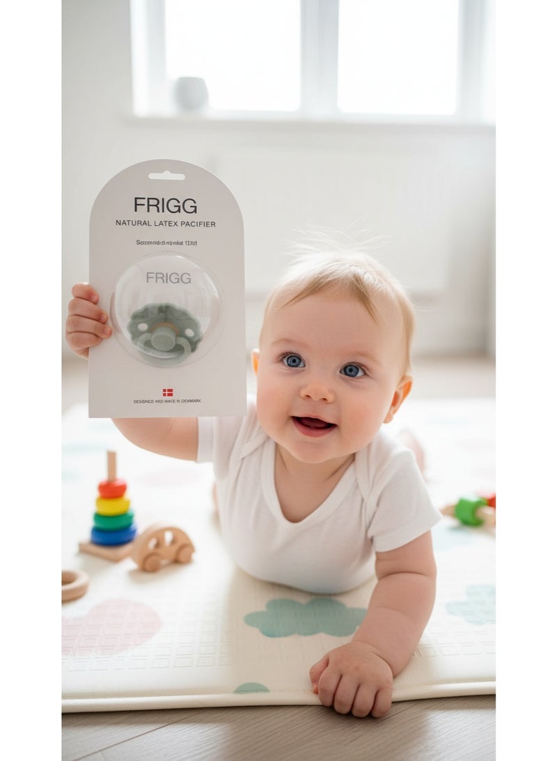 FRIGG Natural Latex Baby Pacifier | Size 2 (6–18 Months) | BPA-Free, Orthodontic Soother | Designed & Made in Denmark - Image 1