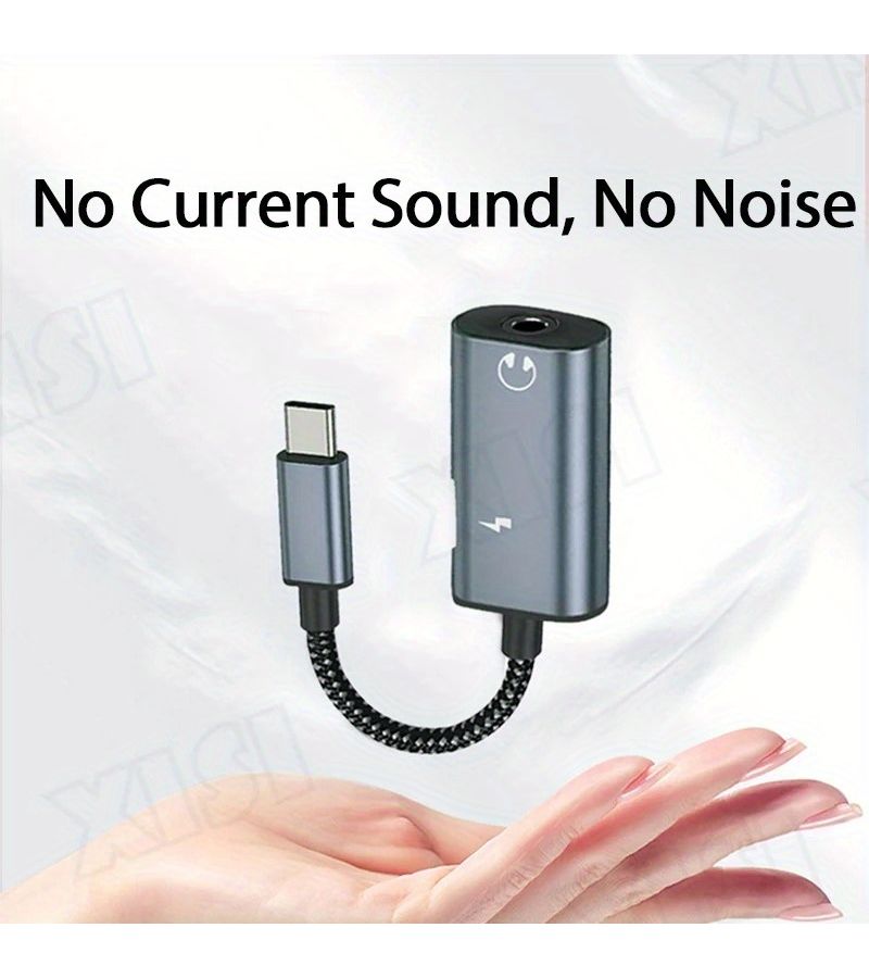 2 In 1 USB C Splitter Fast Adapter Compatible for Galaxy S23 S21 A54 iPhone 15 with Realtek DAC Hi Res Audio USB PD Charger and 3 5mm Headphone Jack Adapter Black Connector - Image 2