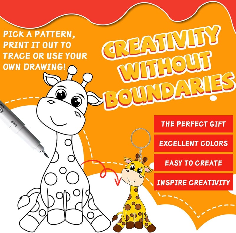 OFNMY Printable Shrinky Dink Sheets,White Printable Shrink Paper,Shrinky Dink Kits for Kids with 25 Shrink Plastic Sheets,Shrink Film Sheets for Inkjet Printer Kids DIY Crafts Mothers Day Gifts,8.3x5.8 inch - Image 5