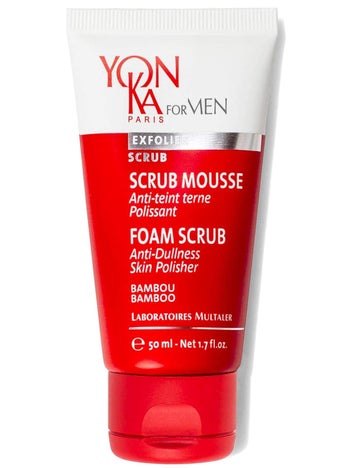 Yonka YonKa Mens Foaming Scrub 50ml Deep Cleansing Exfoliator Gentle Gel Wash Tightens Pores and Prevents Ingrown Hairs 