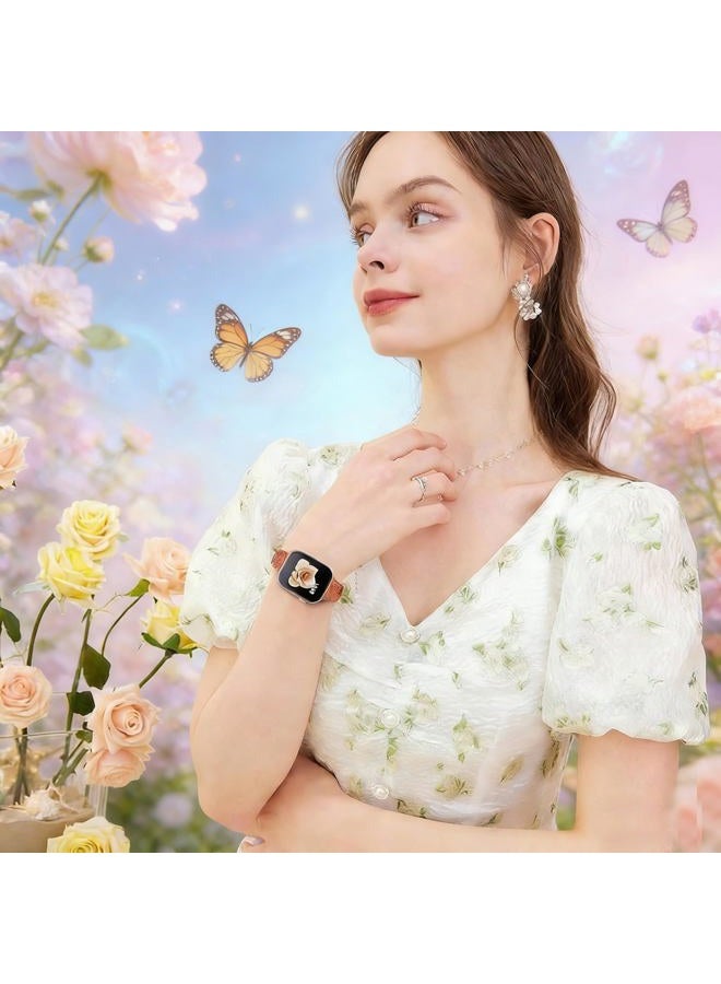AMSKY 6 Pack Slim Floral Engraved Bands Compatible with Apple Watch Band 40mm 41mm 42mm 38mm 44mm 45mm 46mm 49mm for Women,Cute Silicone Sport Strap for iWatch Series 10 Ultra 9 8 7 6 5 4 3 2 1 SE - Image 5