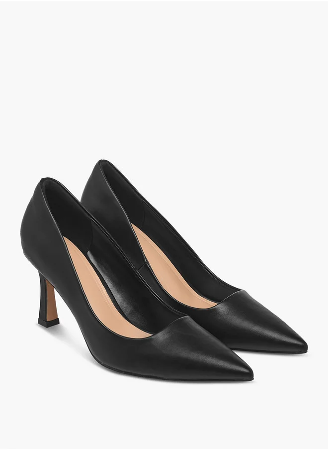سيليست Women's Textured Pointed Toe Pumps with Stiletto Heels