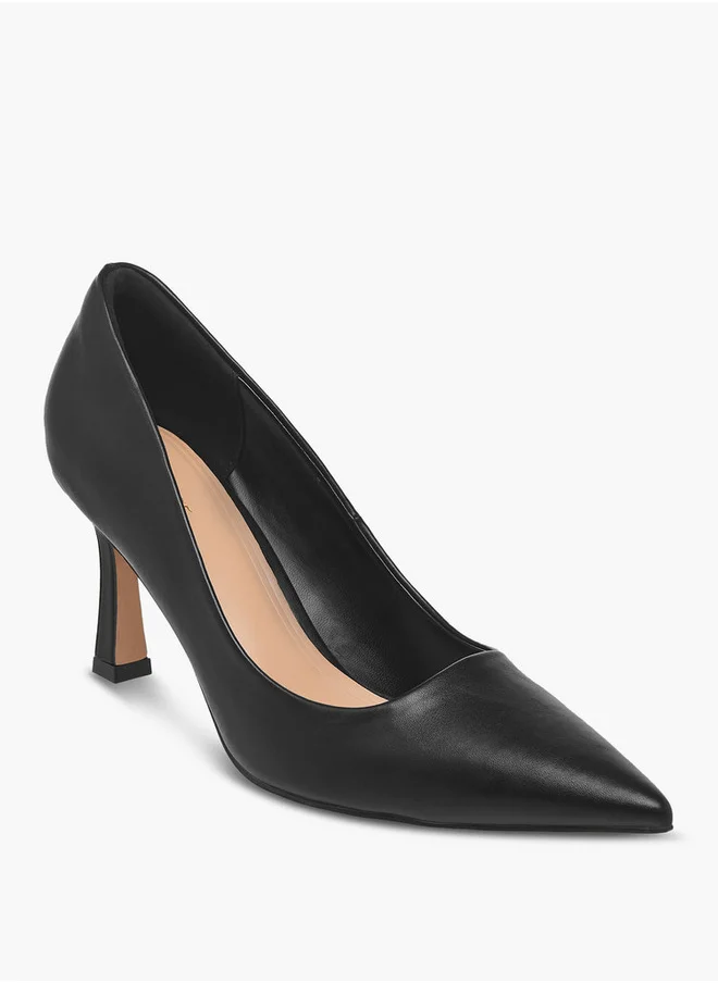 سيليست Women's Textured Pointed Toe Pumps with Stiletto Heels