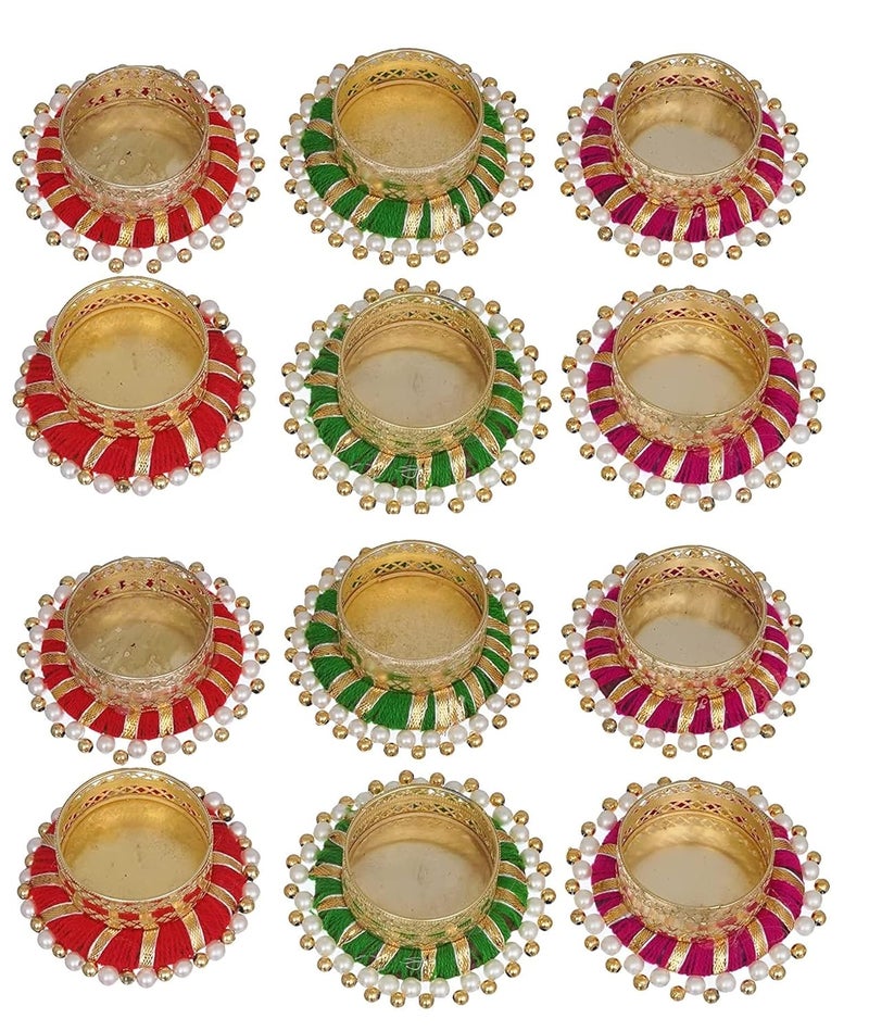 Prokart Prokart Handicraft MotiGota Ring Candle| Diya Candle | Diya for All Kind of Festival Diwali/Navratr, Birthday Candle Pack of 6  - Image 1