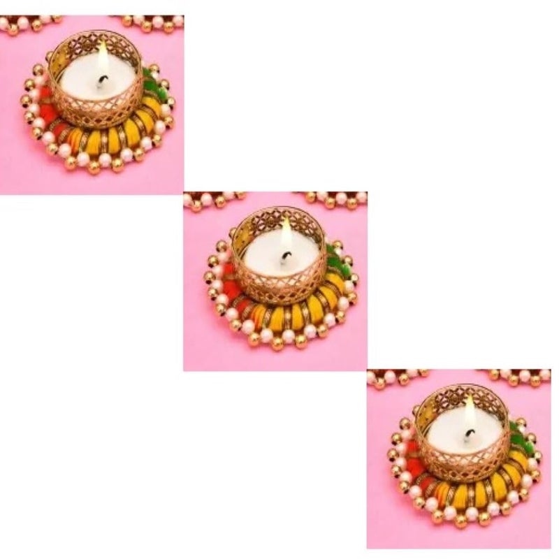 Prokart Prokart Handicraft MotiGota Ring Candle| Diya Candle | Diya for All Kind of Festival Diwali/Navratr, Birthday Candle Pack of 6  - Image 3