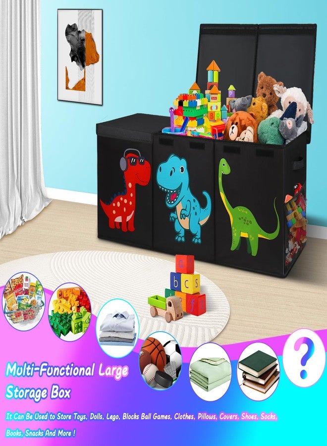 Mabahoo Extra Large Toy Box Chest, Collapsible Storage Organizer with Lids, Sturdy Dinosaur Toybox for Boys Girls, 40"x16"x16" Kids Storage Bin Box Baskets for Living Room, Playroom, Bedroom, Nursery - Image 3