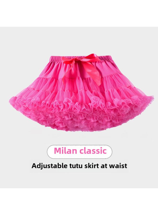 European And American Christmas Children's Wear Women's Short Soft Veil Breathable Tutu Princess Skirt Children's Mesh Veil Puff Skirt Women's Pleated Skirt 