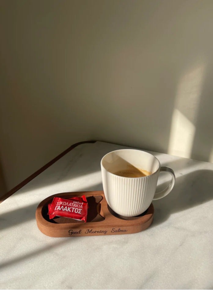 Home Styling Collection Wooden Tray that comes with a built in coaster space - Image 5
