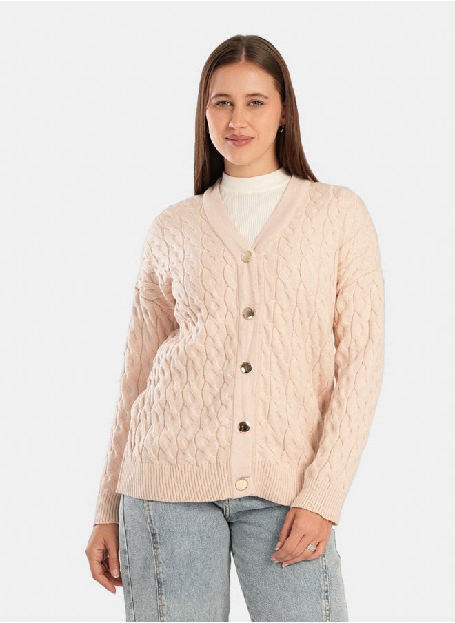 Clue Wool Cable Knitted Cardigan  - Image 1