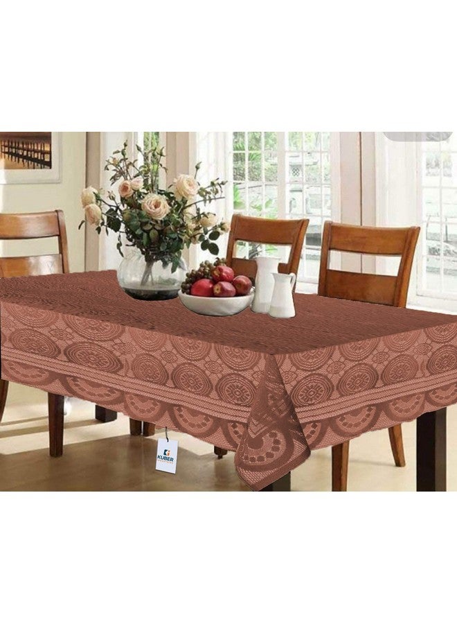 Kuber Industries Dining Table Cover 6 Seater|Table Cloth for 6 Seater Dining Table|Table Sheet for Dining, Party, Events|Finest Cotton & Washable|Indoor and Outdoor Use 90x60 (Brown) - Image 4