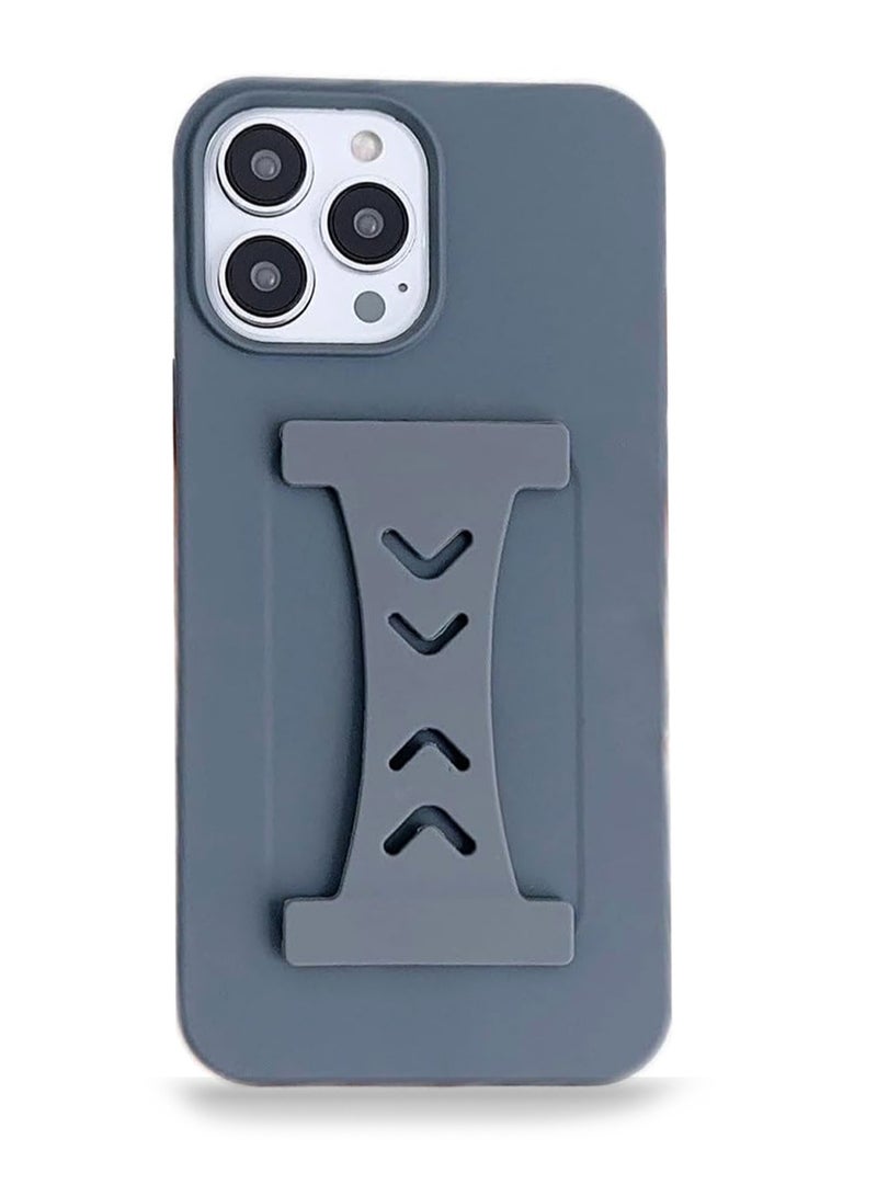 Wtech PU Silicone Slim Rubber Hand Grip Case Cover For Apple iPhone 14 Pro Grey - Image 2