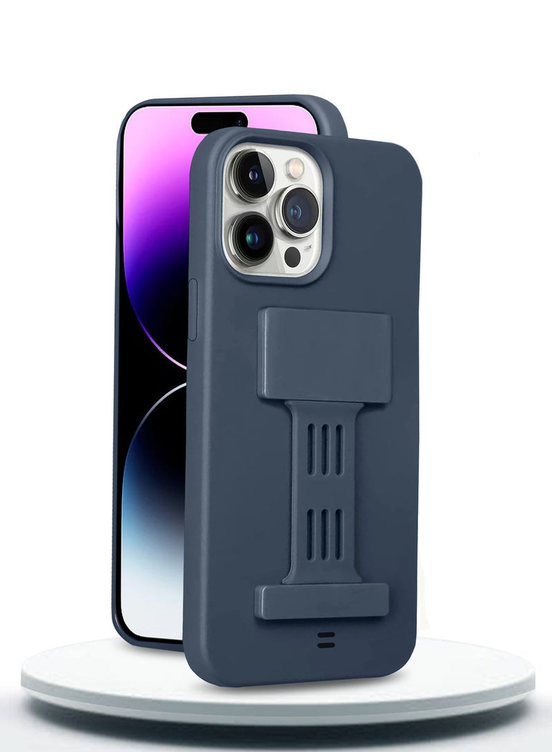 Wtech PU Silicone Slim Rubber Hand Grip Case Cover For Apple iPhone 14 Pro Grey - Image 1