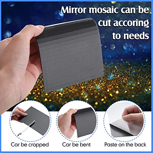 Romooa Self-Adhesive Disco Mirror Tiles Mosaic Tiles for DIY Craft Projects, 5 x 5 mm(Black,10800 Pieces) - Image 3
