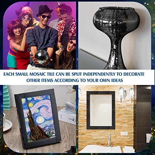 Romooa Self-Adhesive Disco Mirror Tiles Mosaic Tiles for DIY Craft Projects, 5 x 5 mm(Black,10800 Pieces) - Image 4