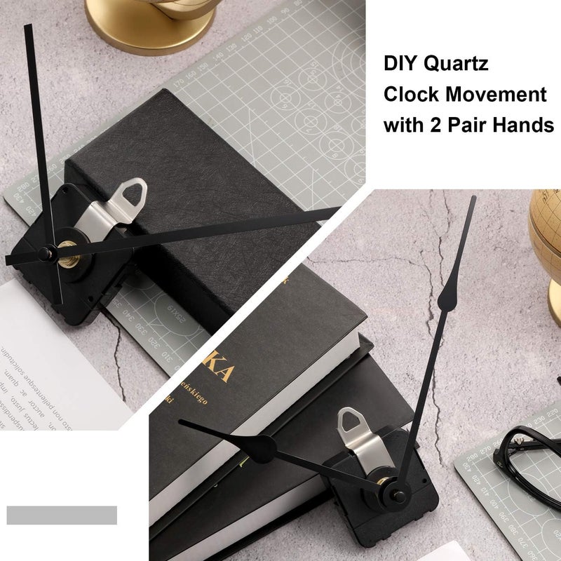 Hicarer Clock Movement Mechanism High Torque Long Shaft Clock Replacement Wall Mechanism Hands Quartzs DIY Repair Parts Motor Replacement with 2 Pairs of Hands - Image 4