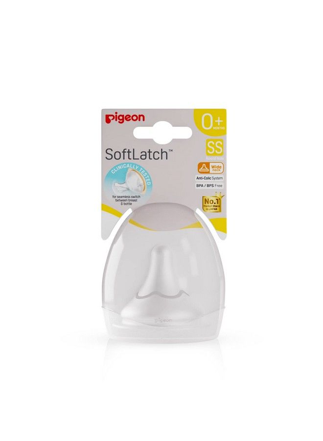 pigeon Anticolic Natural Flo Teat Nipple For Wide Neck Bottle 1Pcs Fast Flow Softlatch Peristaltic Plus Nipple 1Pcss Case 0M+  - Image 1