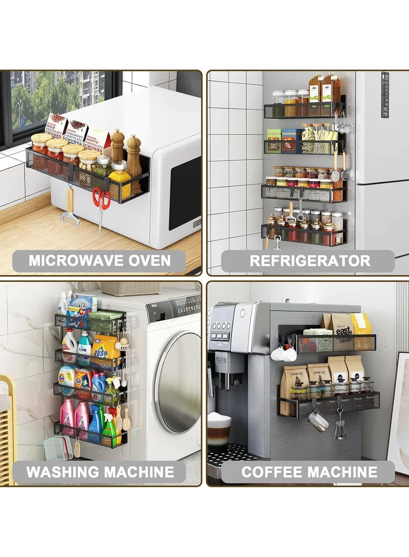 Quesera  Magnetic Spice Rack Set – 5 Pack Moveable Magnetic Shelves with 10-Hook Rack  | Best Price UAE