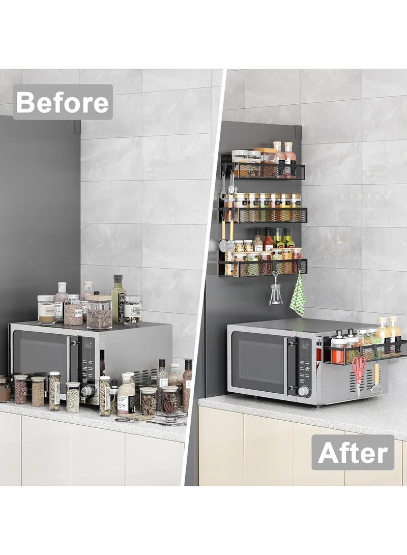 Quesera  Magnetic Spice Rack Set – 5 Pack Moveable Magnetic Shelves with 10-Hook Rack  | Best Price UAE