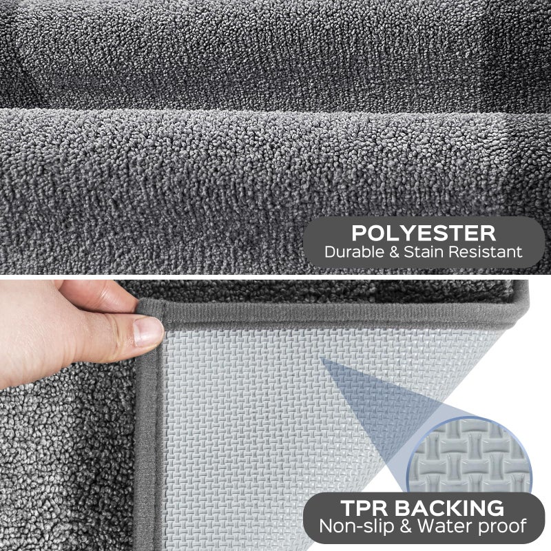 DOMUSTEX Machine Washable Kitchen Rug 24" x 70", Non Slip Kitchen Mat for Floor, Absorbent Entrance Runner Rug for Bedroom, Hallway, Bathroom, Door (Roll Packing) - Image 3
