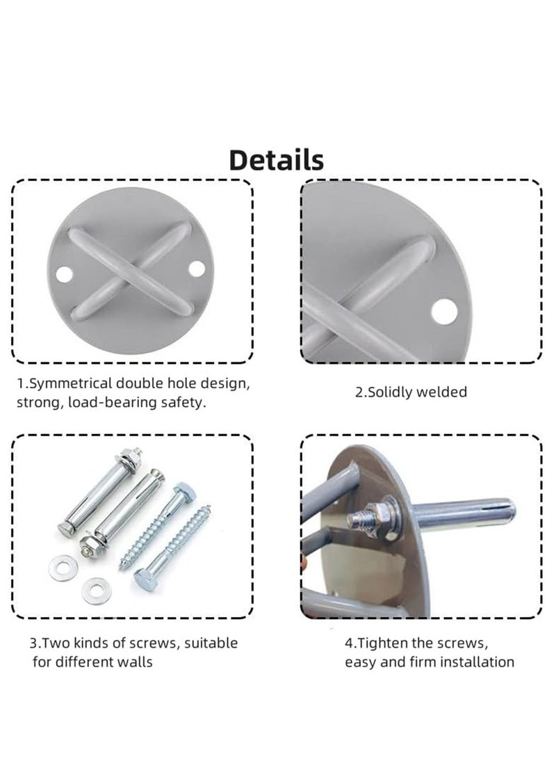 Wall Mount Bracket for X, Yoga Ceiling Mount Suspension Straps for Gymnastic Rings and Aerial Yoga Swing,Silvery.  - Image 2