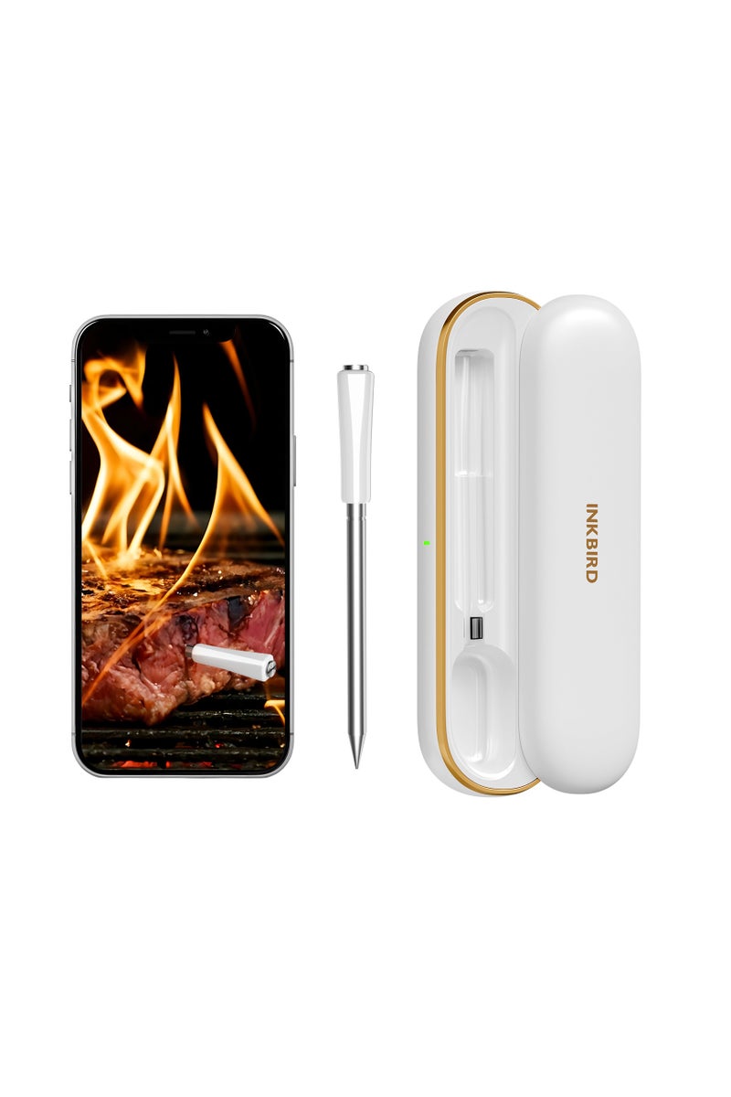 INKBIRD INT-11S-B Bluetooth Meat Thermometer, Ultra Accurate Multi-sensor Meat Probe, with High and Low Temperature Alarms and Cooking Time Estimator, Ideal for BBQ Novices and Chefs